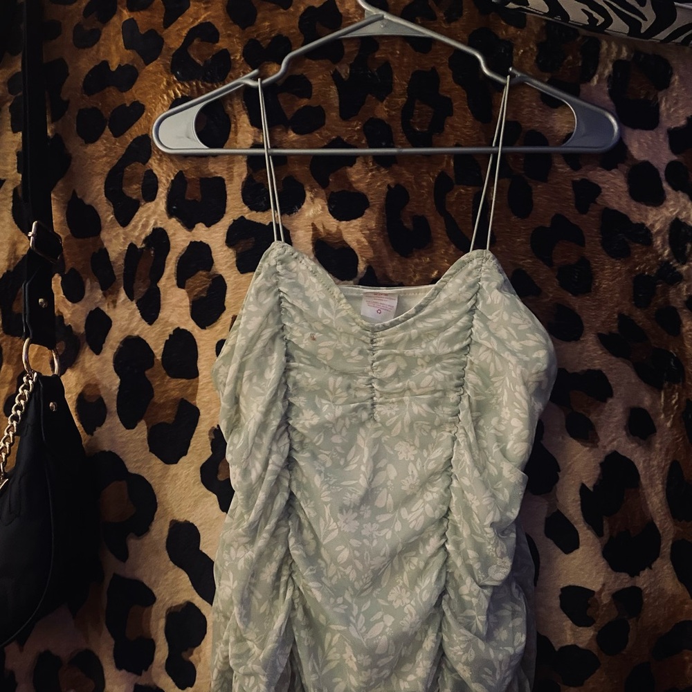 No Boundaries Light Green Floral Camisole